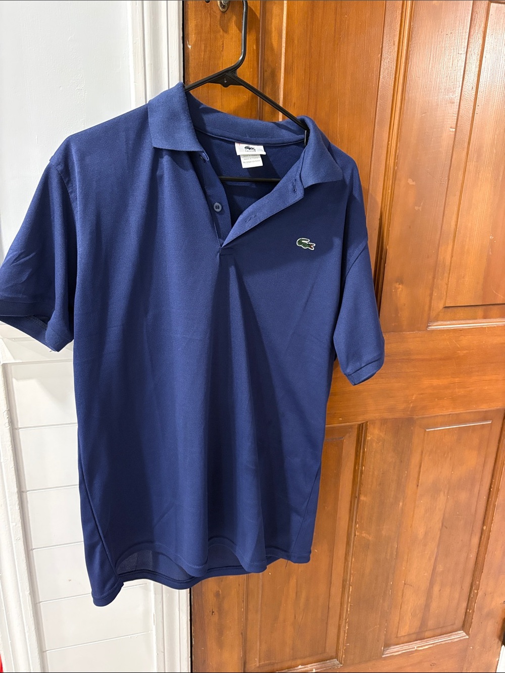 2 Polo Shirts, Large, Lacoste Men's Dark Blue Piqué Polo with Crocodile Logo